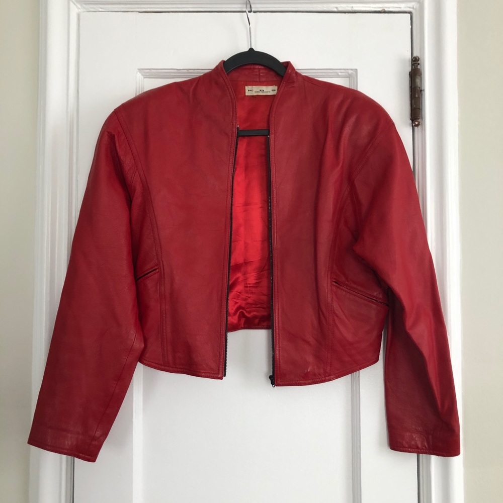 Vintage Red Leather Jacket